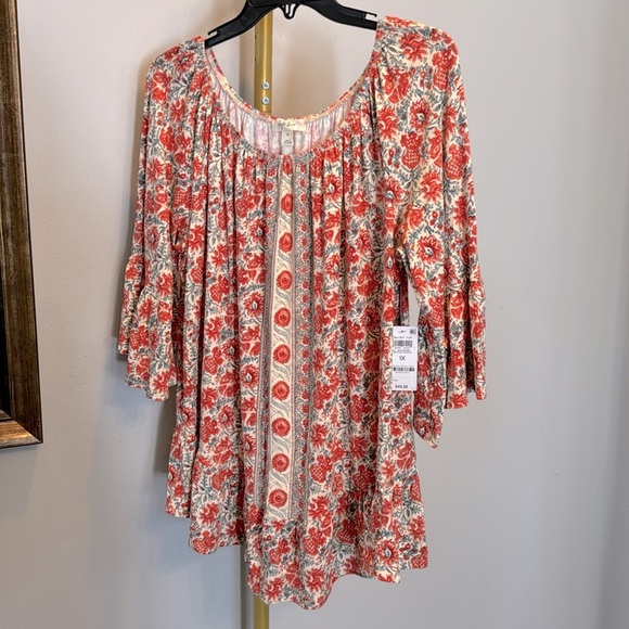 Style & Co peachy on off ruffle blouse NWT 1X - Picture 1 of 9